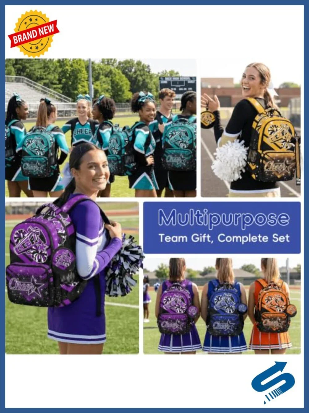 Cheer Backpack for Women, Cheerleading Backpack with Coin Purse, Water
